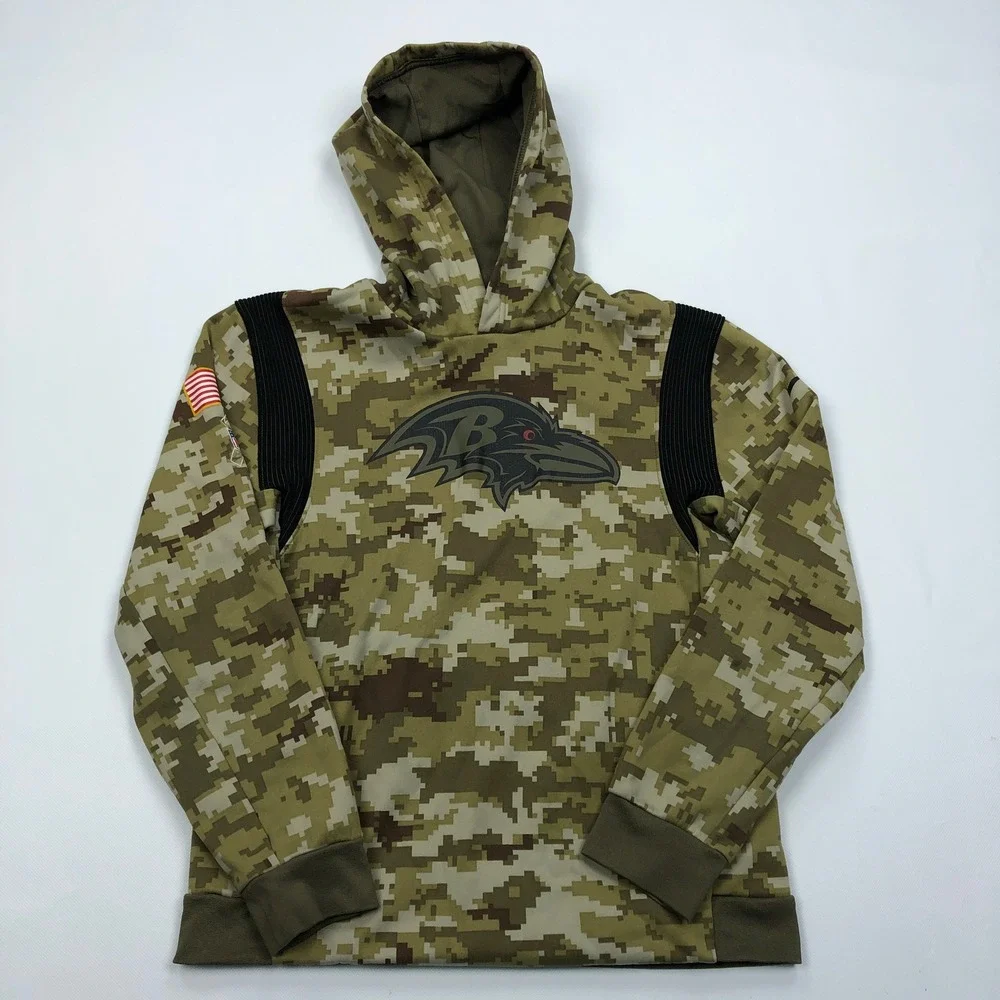 Nike Baltimore Ravens NFL Salute to Service Camo Hoodie Kids XL 18/20 Youth